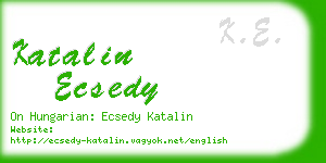katalin ecsedy business card